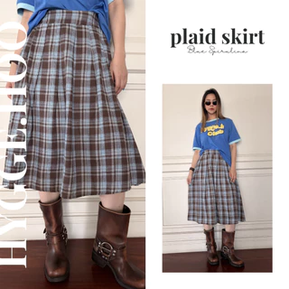 Hygge.H - กระโปรงสก๊อตยาว Vintage Style (Free size)
