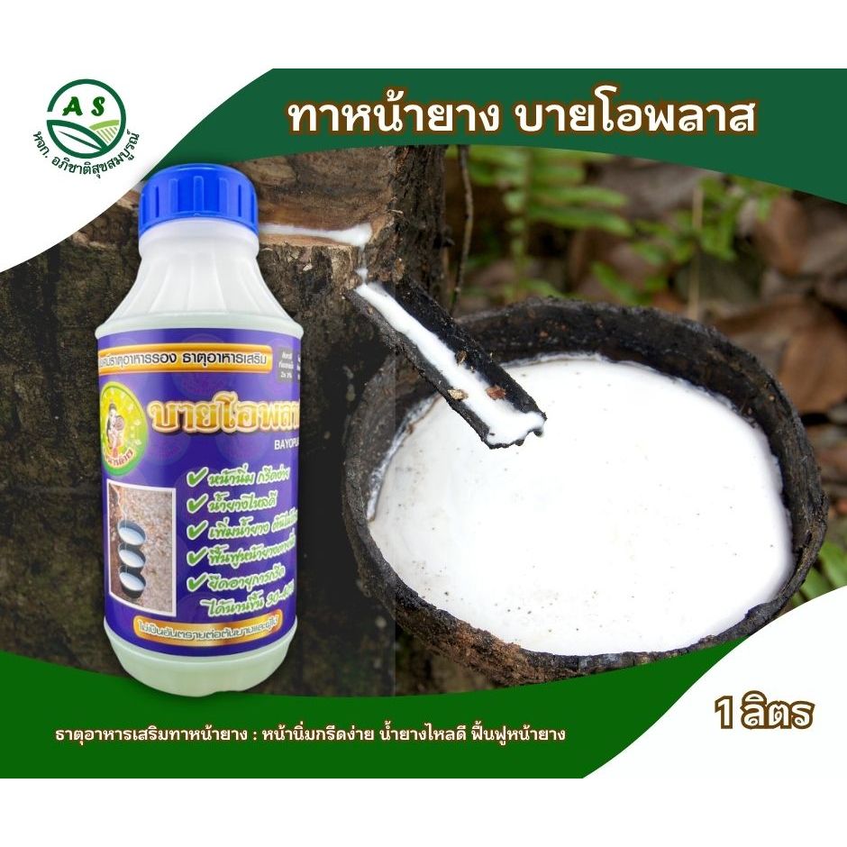 บายโอพลาส น้ำ 1ลิตร ยาทาหน้ายาง ช่วยน้ำยางไหลดี หน้านิ่ม กรีดง่าย [3-022]