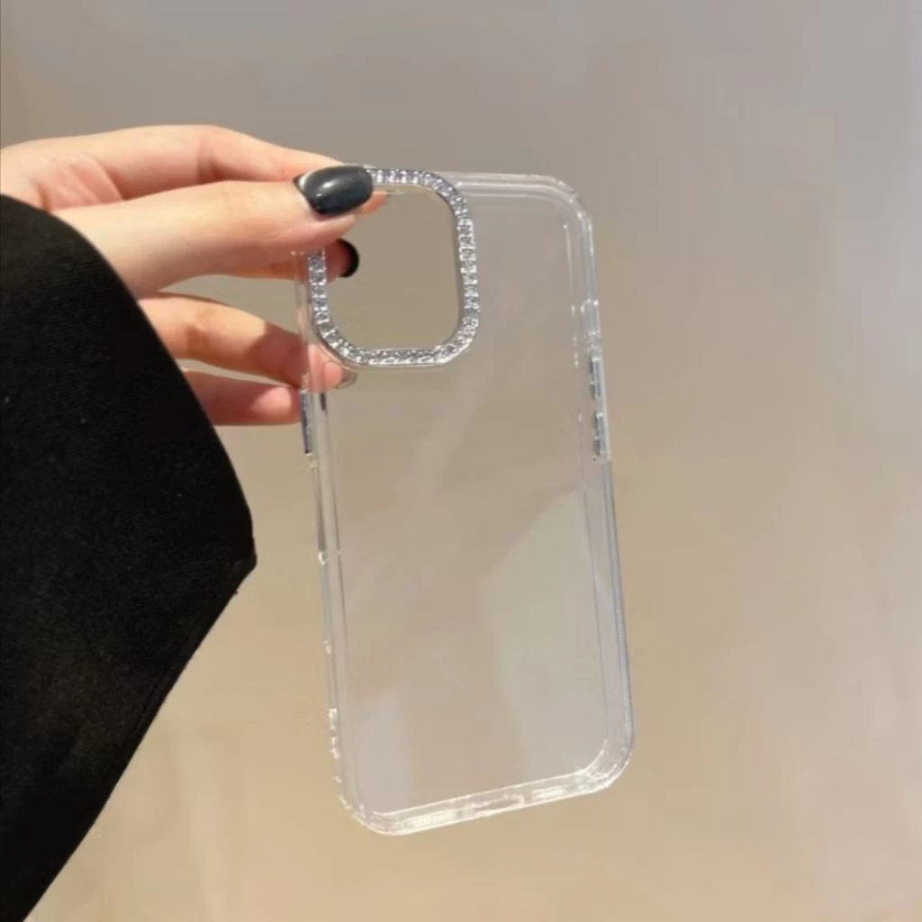 เคสมือถือ สำหรับ OPPO Reno7Z Reno8Z Reno13 Reno13F Reno14 Reno14F Reno15 Reno15pro เคสใสกล้องเพชร ปุ่มเงินงานนิ่ม #KP