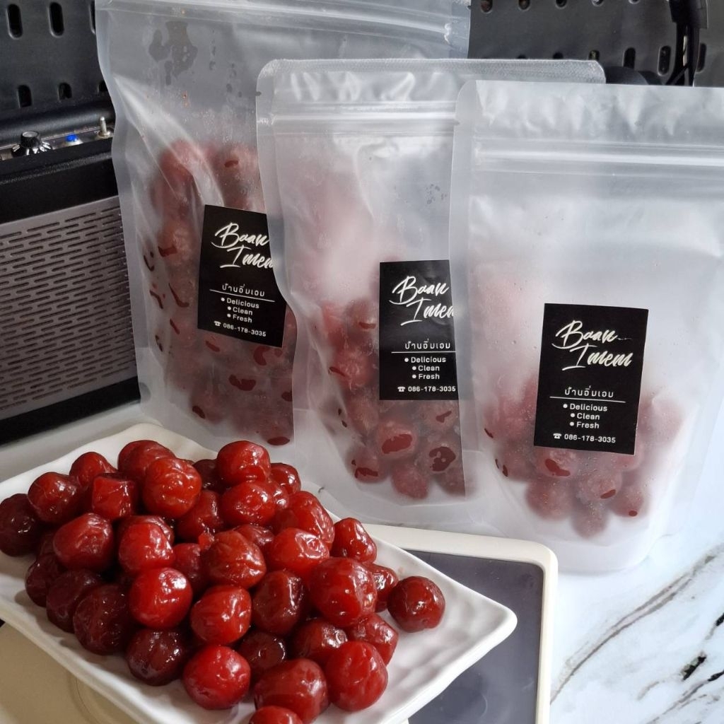 บ๊วยทับทิม บ๊วยสดบ้านอิ่มเอม เปรี้ยวอมหวานเนื้อเยอะมีเมล็ดขนาด 500, 250 และ100กรัม