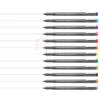 ปากกา Pigment Liner ขนาด 0.3 - 0.5 มม. หลากสี จาก Staedtler Pack 10 สี (คละสี)