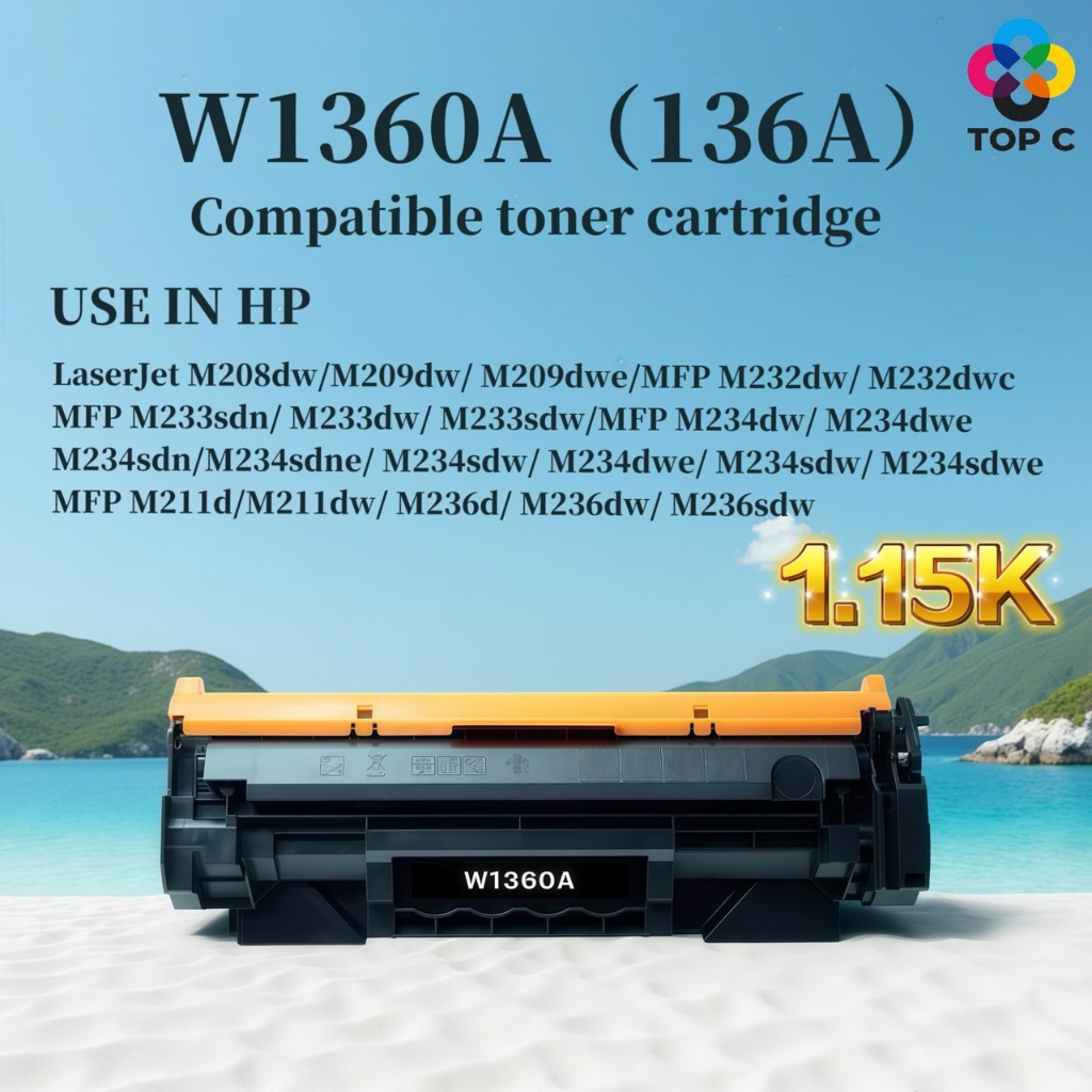 หมึกเทียบเท่า W1360A/HP136A/1360A  HP LaserJet MFP M211d/M211dw/M236d/M236dw/M236sdn/M236sdw