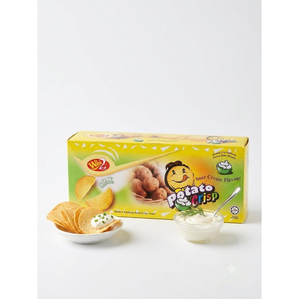 ปัง win2 Potato crackers Sour Cream Flavour มี30ซองมีฮาลาส