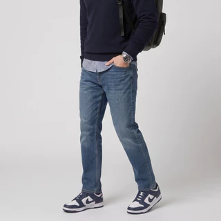 DAVIE JONES [BE FEARLESS] กางเกงยีนส์ผู้ชาย Slim Fit Jeans สีกรม CO0082