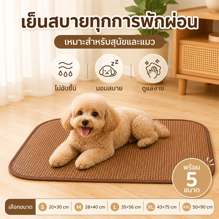 ที่นอนสำหรับแมว ที่นอนสุนัข ที่นอนเย็น ที่นอนสุนัขพิเศษ ใช้สำหรับนอนหลับในฤดูร้อน ที่นอนแมวแบบกลม ช่วยระบายความร้อน