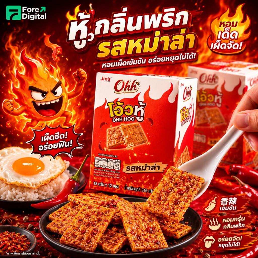 [ลด 50%！คละรสได้]ขนมรสหม่าล่า ยกกล่อง ยกลัง ราคาถูก Ohh Hoo โอ้วหู้ ยกกล่อง 12 ซอง ขนมทานเล่นรสชาติจัดจ้าน หอมพริก เคี้ย