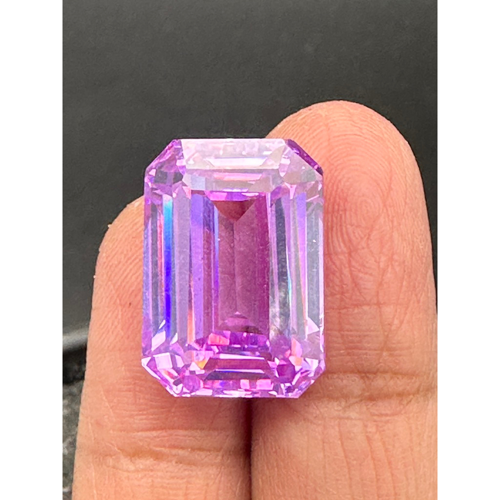 CZ คิวบิกเซอร์โคเนีย เพชรรัสเซีย Cubic Zirconia LAVENDOR American diamond stone  Octagon 12 CARATS 19x14MM