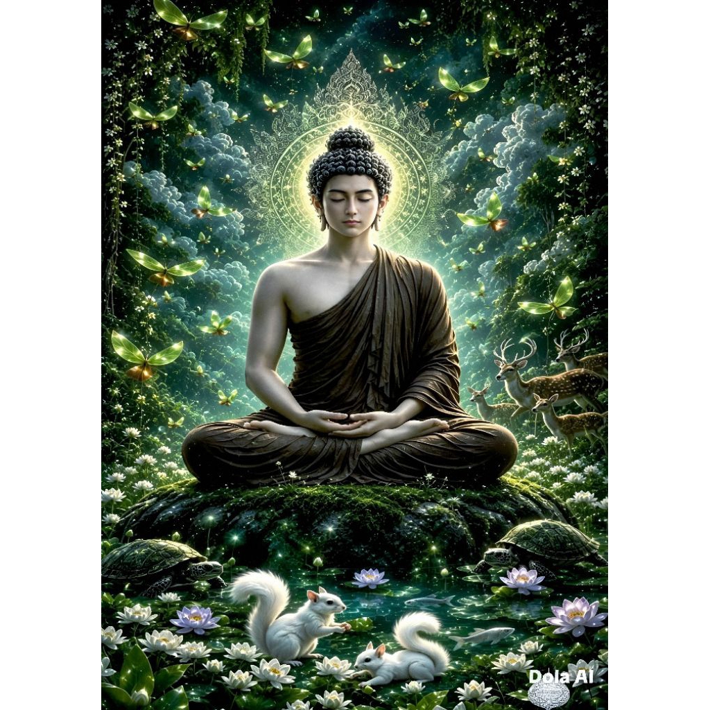 โปสเตอร์  พระพุทธเจ้า  ขนาด A3  ขนาดา 200 แกรม  ภาพมงคล เสริมฮวงจุ้ย ตบแต่งบ้าน (29.7*42 cm)