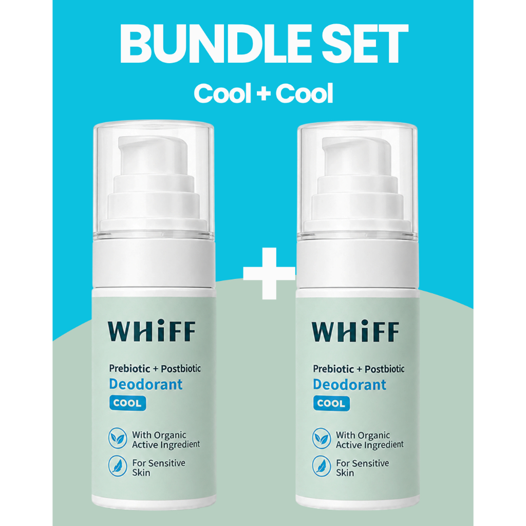 WHIFF Deodorant (Bundle SetสูตรCool 2 ขวด)เซรั่ม สเปรย์ระงับกลิ่นกาย ระงับกลิ่นนาน 24 ชม. แห้งไว ปราศจากสีและกลิ่น 50ml