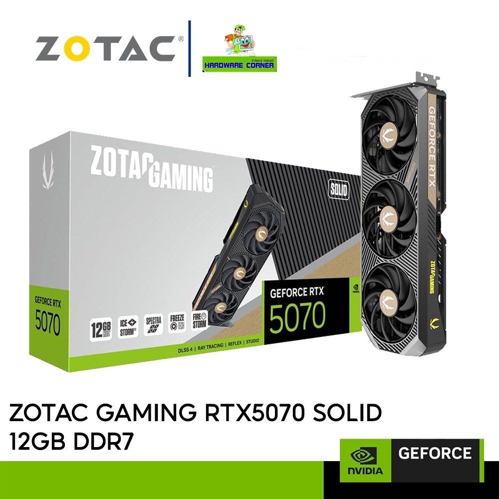 VGA (การ์ดแสดงผล) ZOTAC GAMING GeForce RTX 5070 SOLID OC (ZT-B50700J-10P)