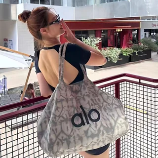 กระเป๋าผ้าแคนวาสสะพายไหล่ขนาดใหญ่สำหรับฟิตเนสและโยคะแบบยูนิเซ็กซ์ ดีไซน์ทันสมัย ความจุมาก