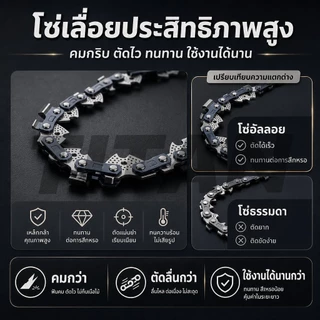 โซ่เลื่อยไม้ ขนาด11.5-24นิ้ว(3/8 3/8P) ชุบแข็งเหล็กคุณภาพสูง ทนทานตัดไม้หนัก ใช้งานยาวนานสำหรับช่างตัดไม้มืออาชีพ