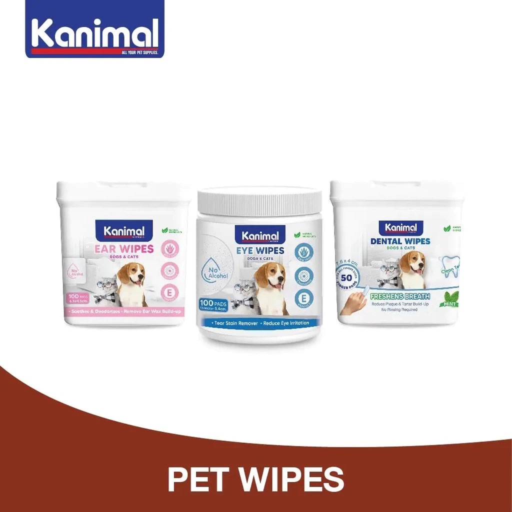 Kanimal Pet Wipes ผ้าเปียกเช็ดตา เช็ดหู เช็ดฟันสัตว์เลี้ยง