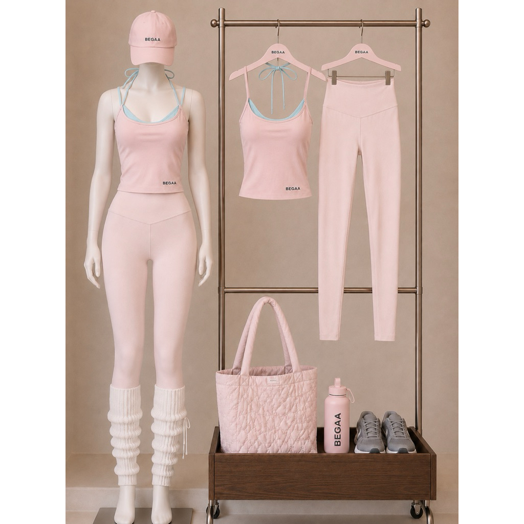 Veil Muse Set ⭐ (เซต 2 ชิ้น : เสื้อ2 โทนผูกคอ + กางเกง) ชุดออกกำลังกาย ชุดโยคะ ชุดฟิตเนส | BEGAA.CLUB