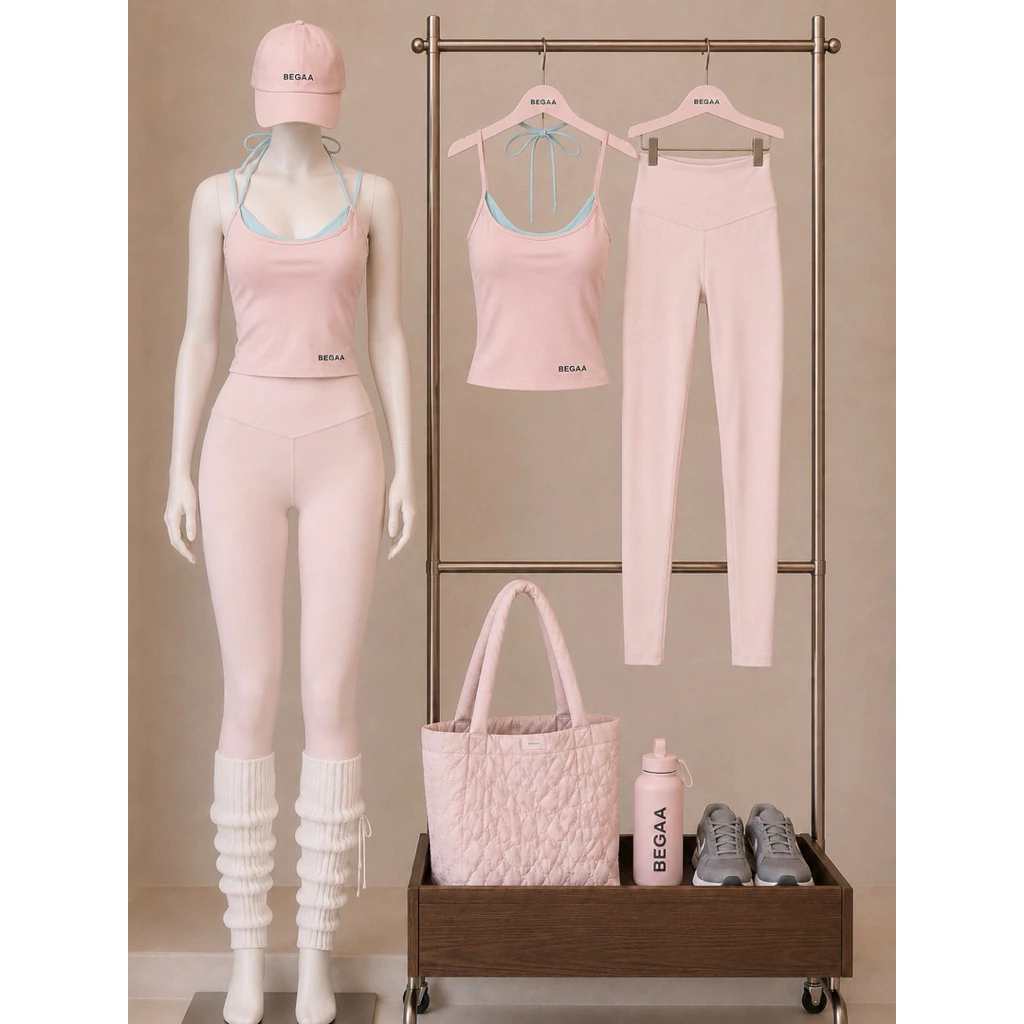 Veil Muse Set ⭐ (เซต 2 ชิ้น : เสื้อ2 โทนผูกคอ + กางเกง) ชุดออกกำลังกาย ชุดโยคะ ชุดฟิตเนส | BEGAA.CLUB