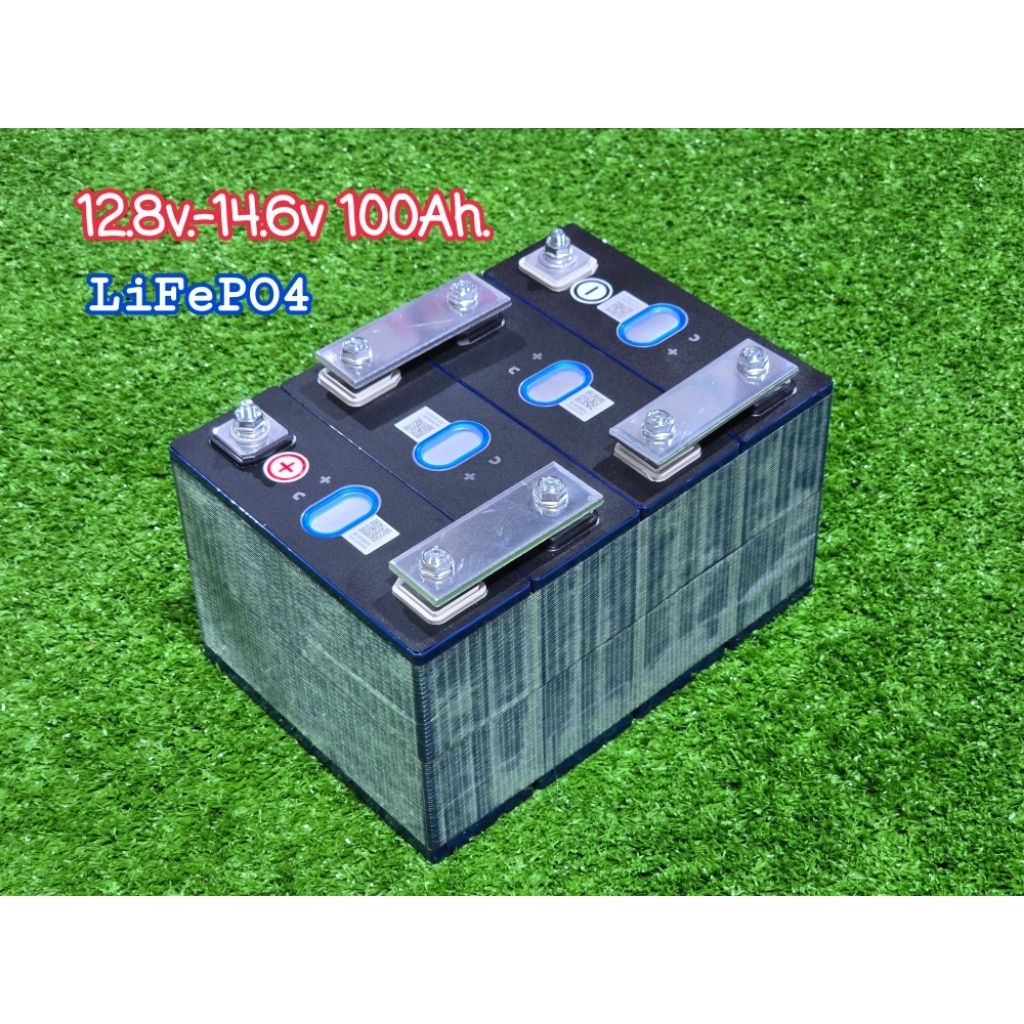 แบตลิเธียม 12v 100ah. แท้(ยี่ห้อREPT) 14.6v แบตเตอรี่ ลิเที่ยม ฟอสเฟส LiFePo4 3.2v 100ah พร้อมใช้