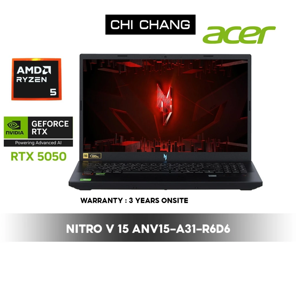 ACER NITRO V 15 ANV15-A31-R6D6 #NH.U3NST.001 /Ryzen 5 150/16GB DDR5/SSD 512GB/RTX 5050 8GB