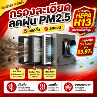 [ส่งฟรี] กล่องกรองอากาศ G Flow Filter Box ฟิวเตอร์ 3 ชั้น Hepa+Carbon+Pre Filter สําหรับระบบอากาศ กรองค่าฝุ่น กรองกลิ่น