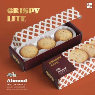 S&P Crispy Lite บิสกิตกรอบบาง 90g เลือกรสได้ ช็อกโกชิพ / อัลมอนด์ | ขนมทานเล่น บิสกิต S&P