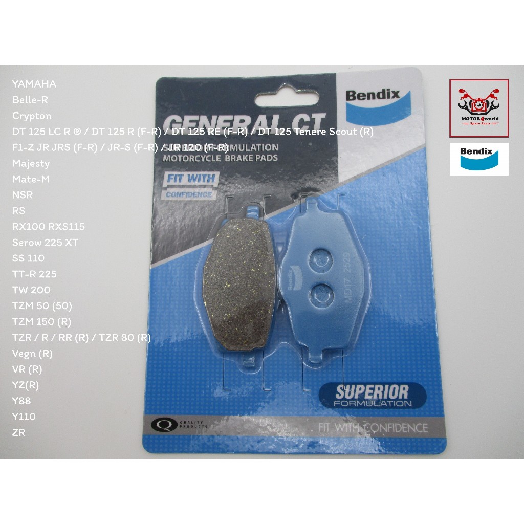 YAMAHA ผ้าเบรกหน้า -- Belle-R/Crypton/DT125LC R (R)/DT125R (F-R)/DT125 Tenere Scout(R) /F1-Z JR JRS(