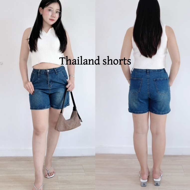 GHAOHES  🛒📞กางเกงยีนส์สั้น ผ้ายีนส์ยืด ขนาด S-5XL กางเกงยาว 16-18นิ้ว🛒📞#6644