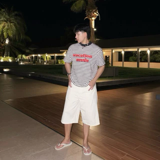 เสื้อยืดBoxy ทรงครอป คอฟิต (Summer landing)