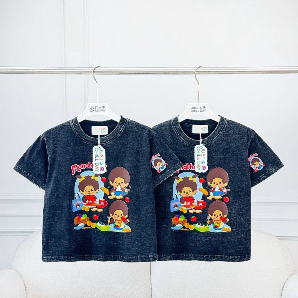 เสื้อยืดครอปผ้าฟอก ลายน่ารักๆ