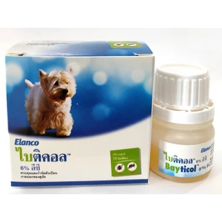 Bayticol 6% E.C. บรรจุ 10 ซีซี ผลิตภัณฑ์กำจัดเห็บหมัด ชนิดผสมน้ำ จบปัญหาทั้งตัวสัตว์และสิ่งแวดล้อม