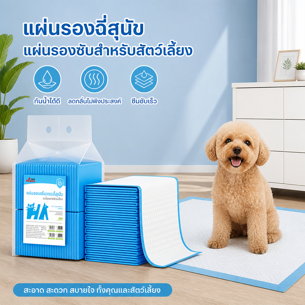 Kiemeo Pet 🔥พร้อมส่ง แผ่นรองฉี่สุนัข ดูดซับน้ำเร็วมาก กันน้ำกันกลิ่นไม่รั่ว