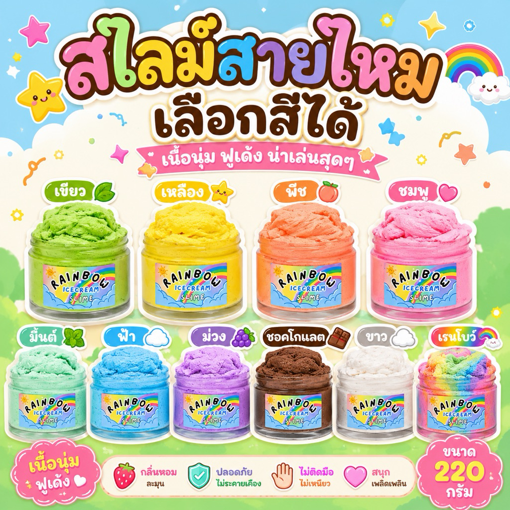 สไลม์สายไหม cloud slime 7 แถม 1