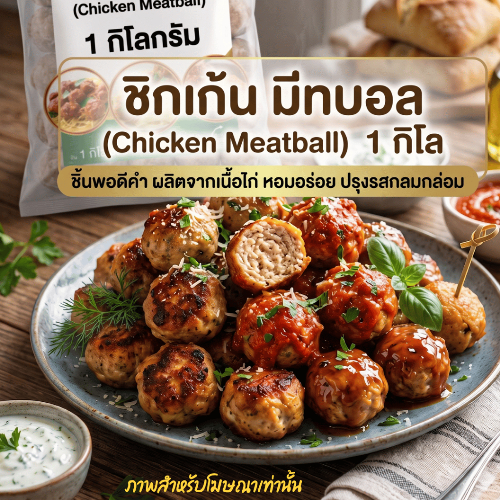 ชิกเก้นบอล (Chicken Meatball) 1กิโล เนื้อไก่100% ปรุงรสกลมกล่อม เหมาะสำหรับต้มจืด แกงจืด ผัด สปาเก็ตตี้