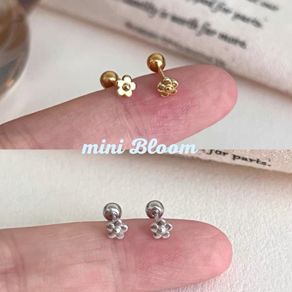 🌼มีส่งด่วน🌼 ต่างหูจิว ต่างหูเงิน ทรงดอกไม้ ขนาดเล็ก 1 คู่ พร้อมส่ง