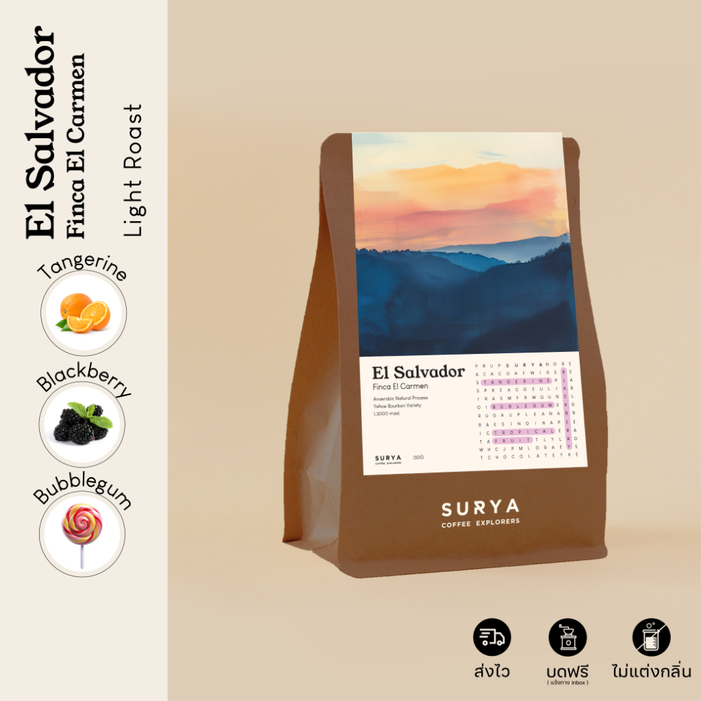 SURYA Coffee Explorers เมล็ดกาแฟ El Salvador Finca El Carmen