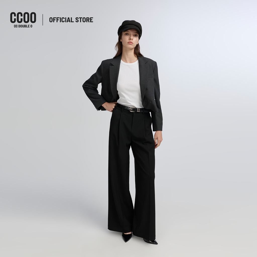 CC DOUBLE O WIDE-LEG TAILOR PANTS ผู้หญิง กางเกงเทเลอร์ขากว้าง รุ่น O26WGWA075 (AW26 #P2)