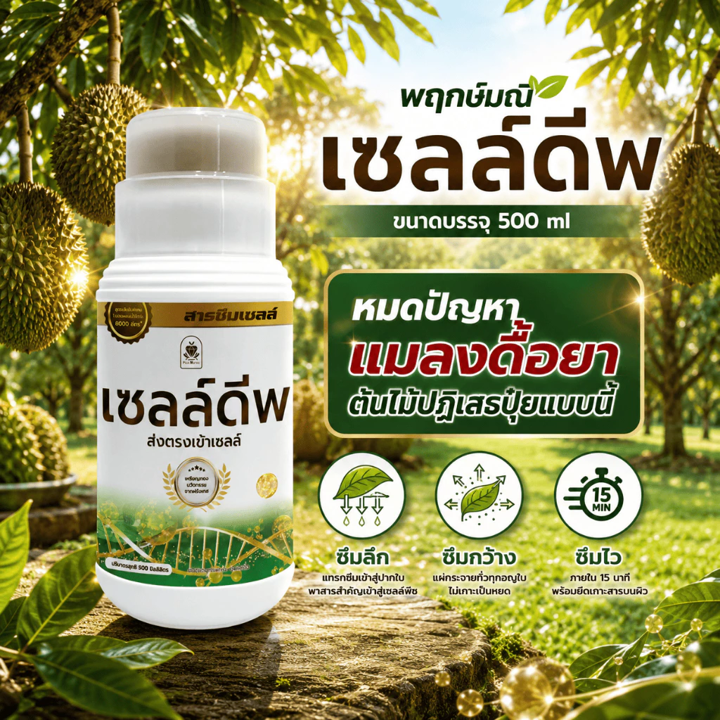 Pack 1 X 500 CC พฤกษ์มณี เซลล์ดีพ สารซึมเซลล์ แบบขวด เหมาะกับพืชทุกชนิด ใช้ร่วมกับ ปุ๋ย สารเสริมพืช สารกำจัดแมลง