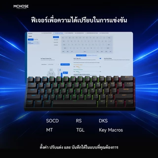 [Keycaps ไทย] MCHOSE Ace 60 Pro Magnetic Gaming Keyboard คีย์บอร์ดเกมมิ่ง 60% Hall Effect พร้อม Rapid Trigger 8K Polling