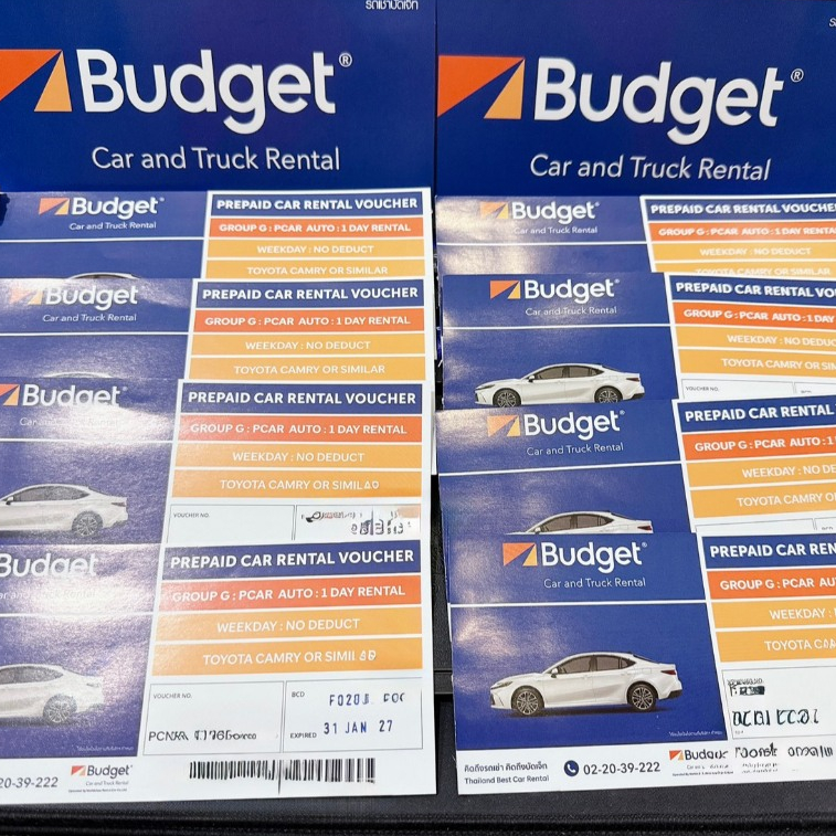 คูปองรถเช่ารายวัน BUDGET GROUP G, ประกันชั้น1 no deduct [Physical Voucher]