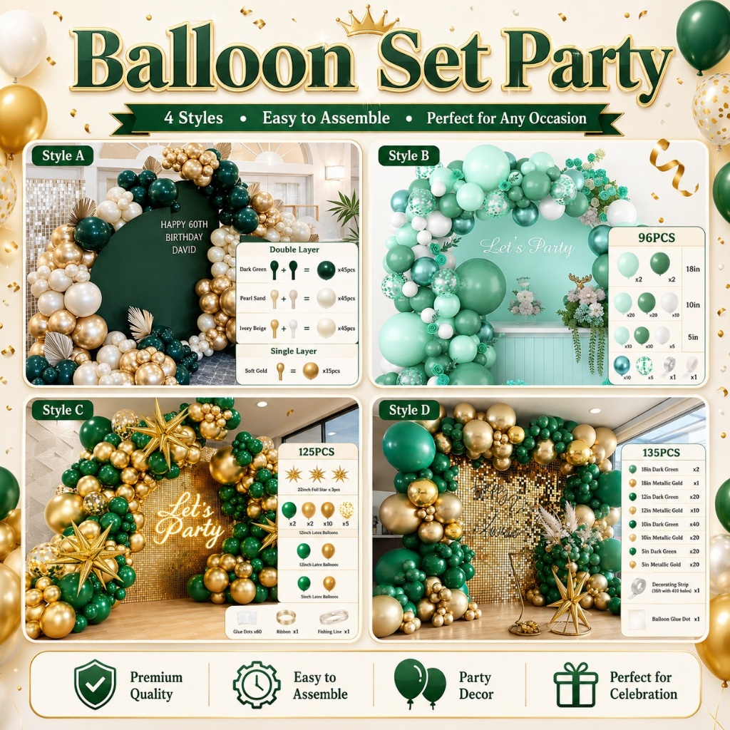 balloon SET ซุ้ม GreenTone ซุ้มลูกโป่งงานแต่ง ลูกโป่งเปิดร้าน งานปาร์ตี้ งานเลี้ยง ลูกโป่งวันเกิด Backdrop