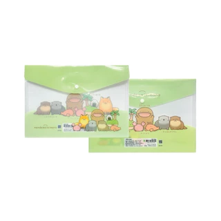 File folder แฟ้มกระดุม ลายการ์ตูนลิขสิทธิ์แท้ Disney Princess Badtz Sanrio Marvel MT (1ชิ้น)
