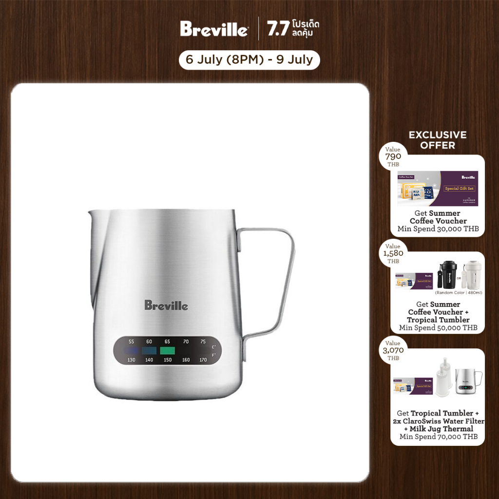 Breville The Milk Jug Thermal เหยือกตีฟองนม พร้อมตัวบอกอุณหภูมิขนาด 480ml
