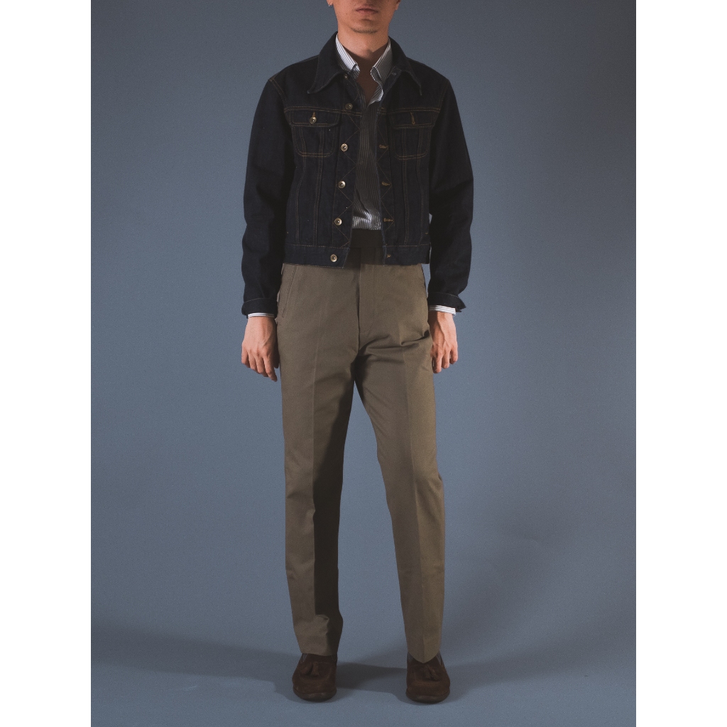 [T13CHINOS] กางเกงชิโนขายาวเอวสูง Classic High Waist Chinos สี "Tobacco"