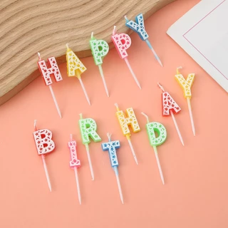 เทียนวันเกิด เทียนHappy Birthday แบบอักษรแยก อักษรติดกัน