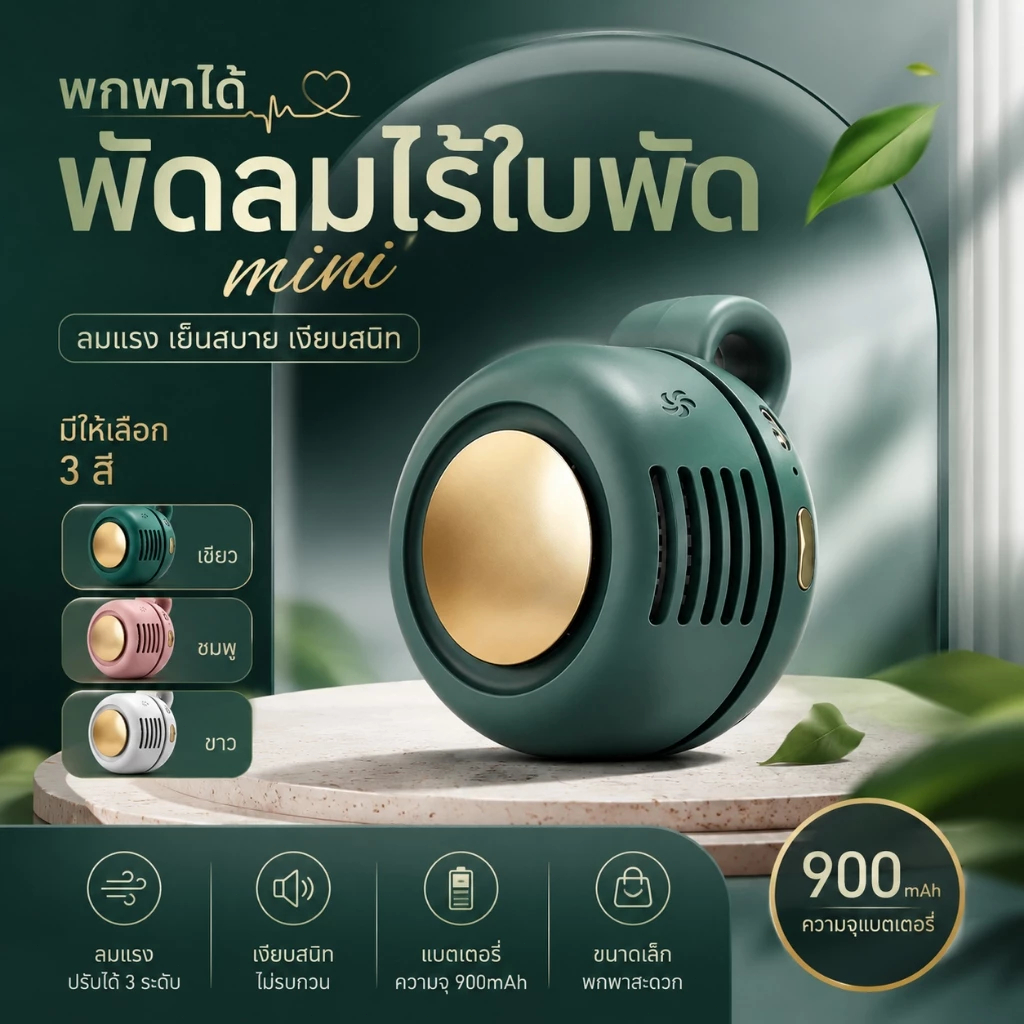 พัดลมแขวนเอว 3 ความเร็ว บบพกพามือถือ พัดลมขนาดเล็ก Mini Fan Rechargeable Clip-on Waist Fan Portable พัดลมคาดเอว
