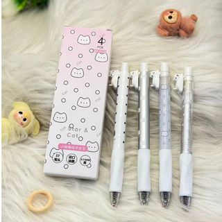 สินค้าส่งจากไทย ราคาส่งตั้งแต่ชิ้นแรก ปากกาเจลยกแพ็ค 4 ชิ้น ปากกาเจลลายน่ารัก พกพาสะดวก ขนาดหัวปากกา 0.5 มม.