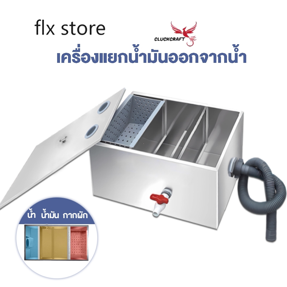ถังดักไขมัน ถังดักไขมันสแตนเลส304 ถังดักไขมันใต้ซิงค์  สำหรับท่อน้ำทิ้งในครัวร้านอาหาร
