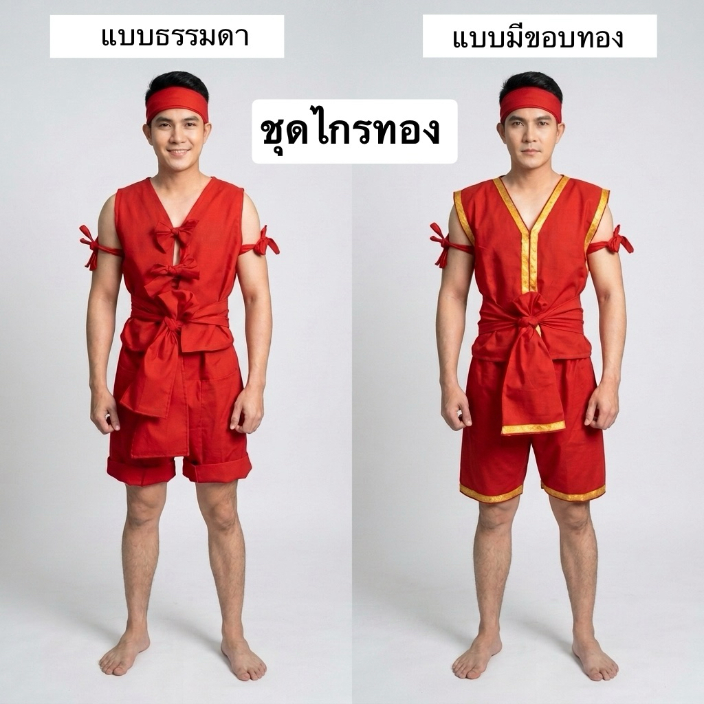ชุดไกรทองผู้ใหญ่ ใส่ได้ทั้งชายหญิง (ได้ทั้งเซ็ท)รูปรีวิวจริง ชุดย้อนยุค วันสุนทรภู่/วันภาษาไทยชุดการแสดง ร้านเรือนพี่ขุน