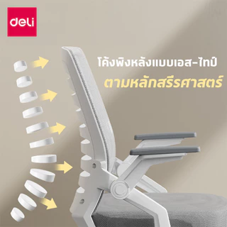 Deli เก้าอี้สำนักงาน เก้าอี้ทำงาน ที่นั่งเพื่อสุขภาพ ปรับความสูงได้ อุปกรณ์สำนักงาน Office Chair