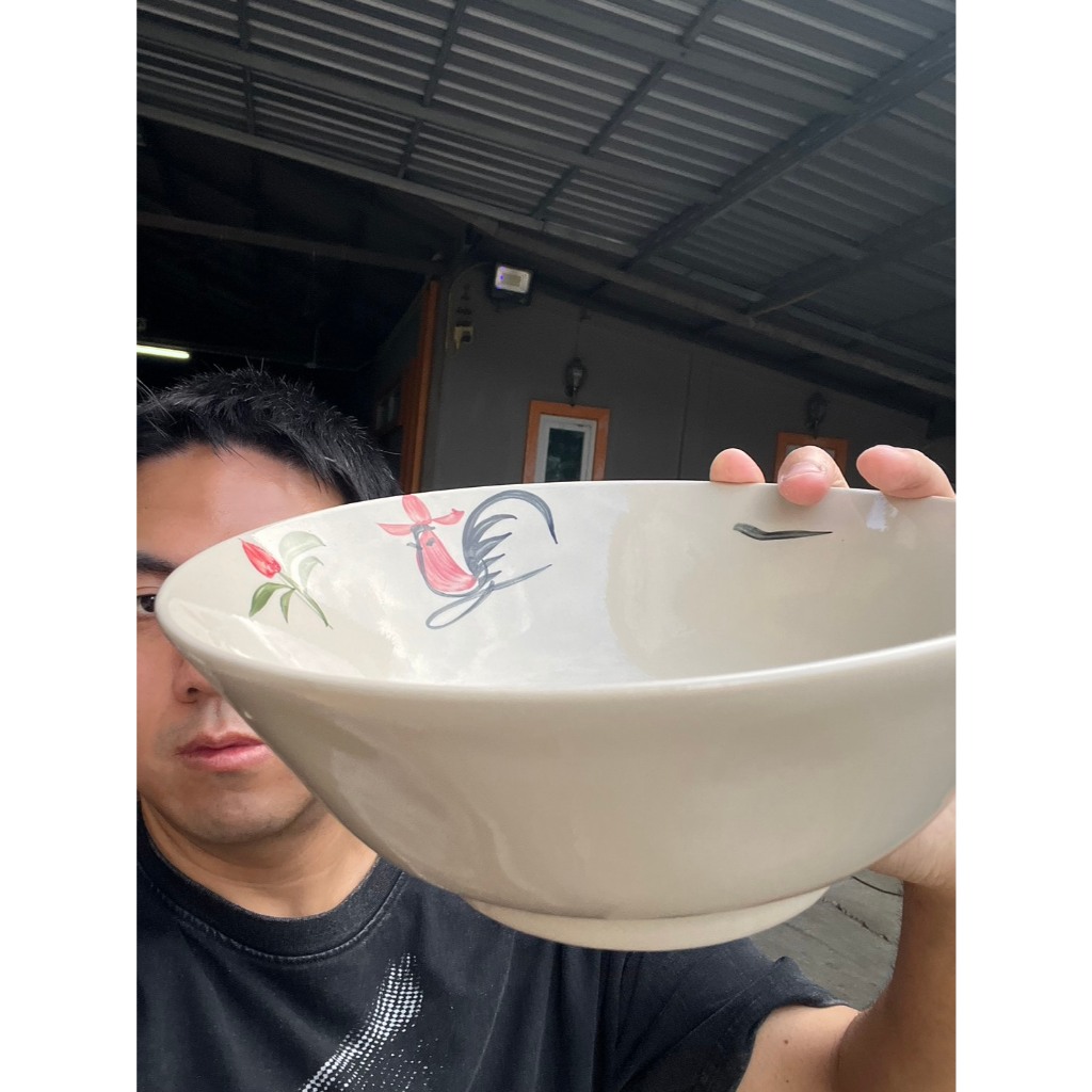 ชามตราไก่เซรามิกขนาดXL (1 ใบ) ชาม9นิ้ว ชามร้านก๋วยเตี๋ยว ขนาด9นิ้ว สูง3นิ้ว ออกใบกำกับภาษีได้