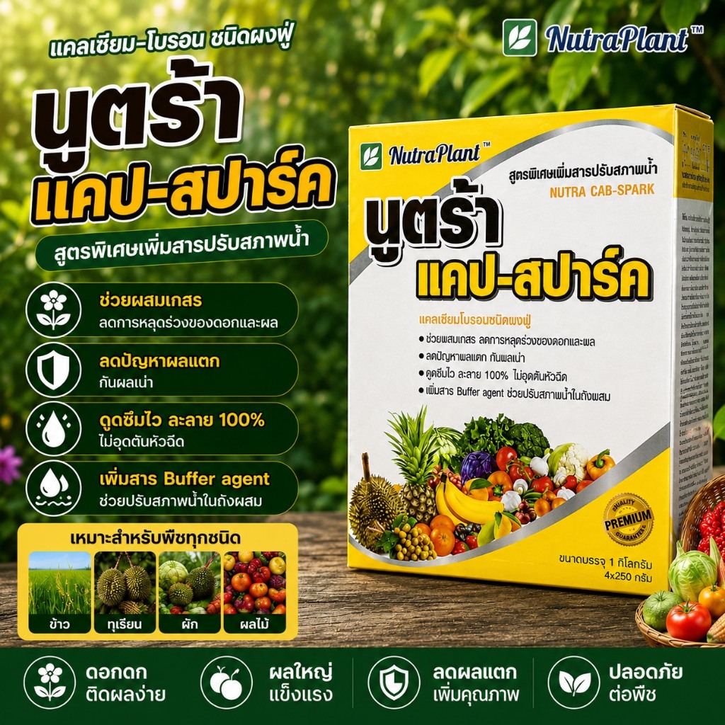 นูตร้าแคป-สปาร์ค Ca 24%+B2% ขนาด 250 กรัม x 4 ซอง
