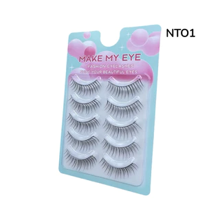 ขนตาปลอม makemyeye ขนตาปลอมธรรมชาติ 5 คู่ Eyelashes เครื่องสำอาง